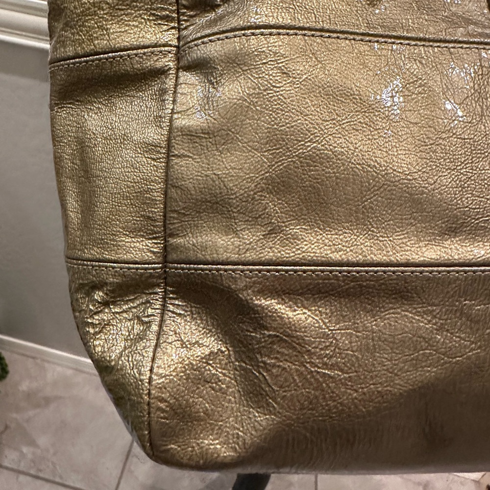 Coach Madison Tribeca Metallic Gold Leather Tote with Chain-Link Straps - Picture 11 of 16